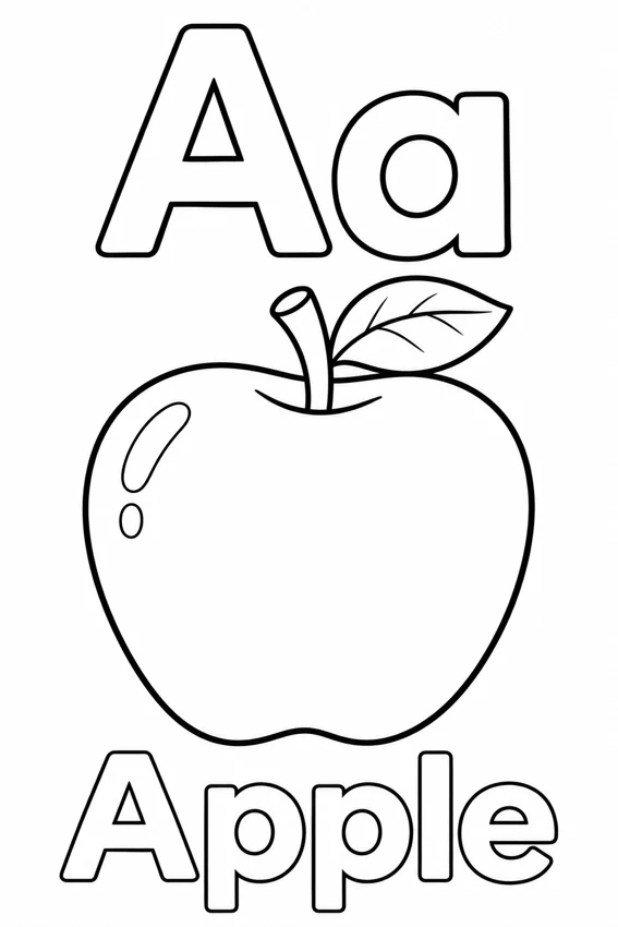 Aa — Apple colouring page
