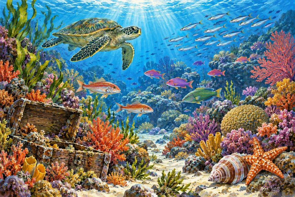Under the Sea: colourful game scene